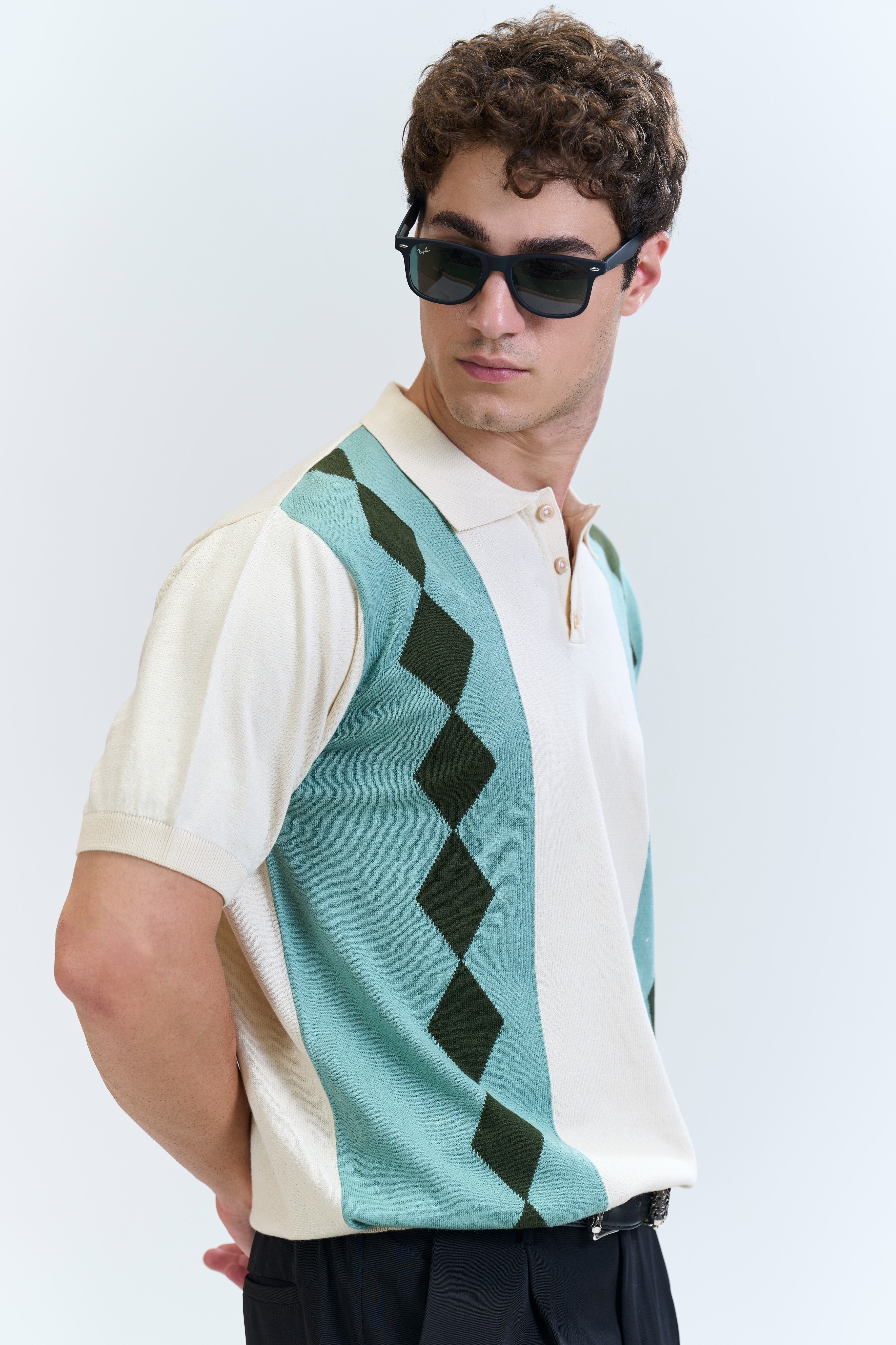 Vintage Argyle Panel Polo