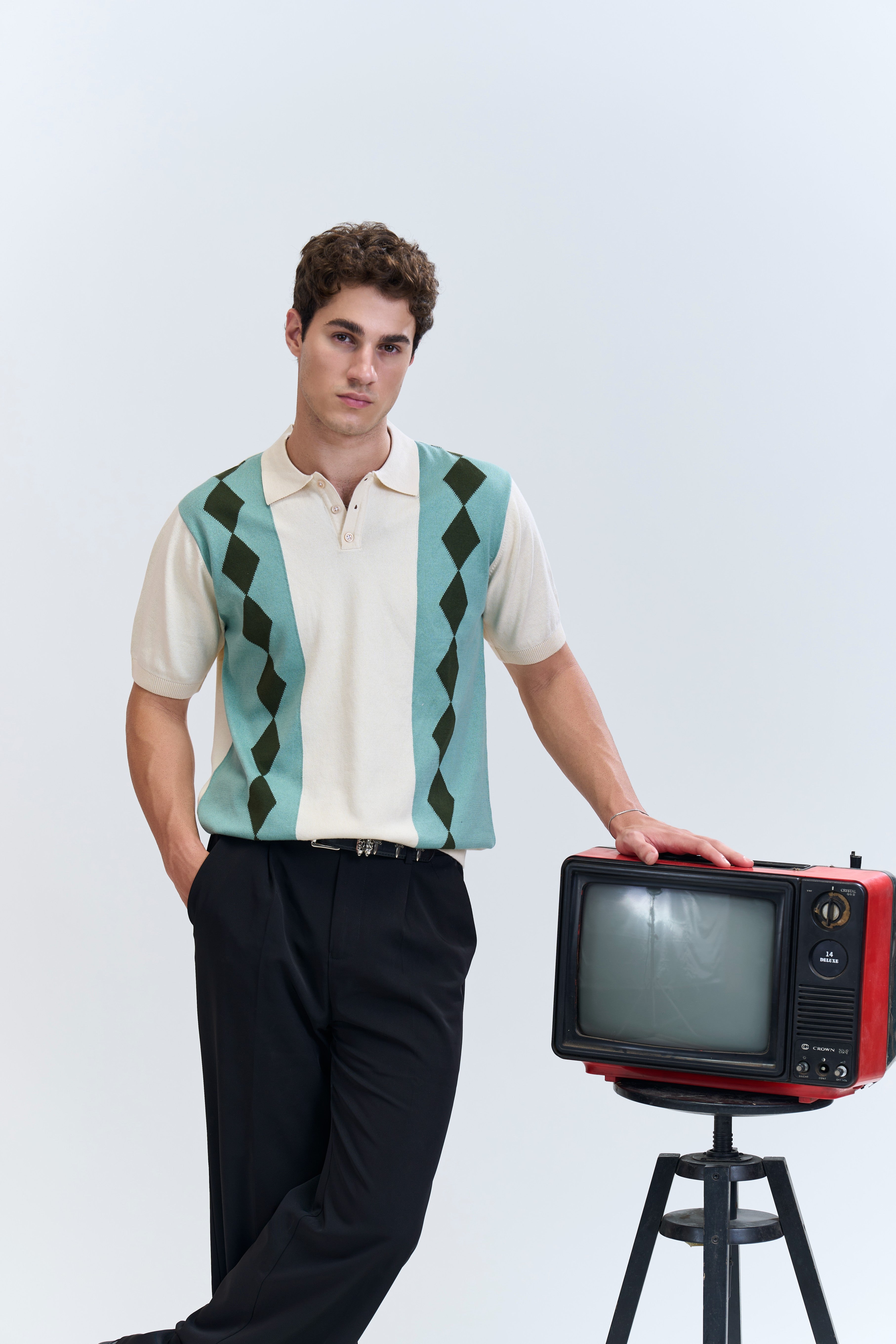 Vintage Argyle Panel Polo