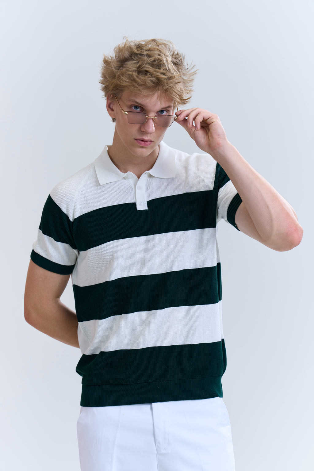 Classic Stripe Knit Polo