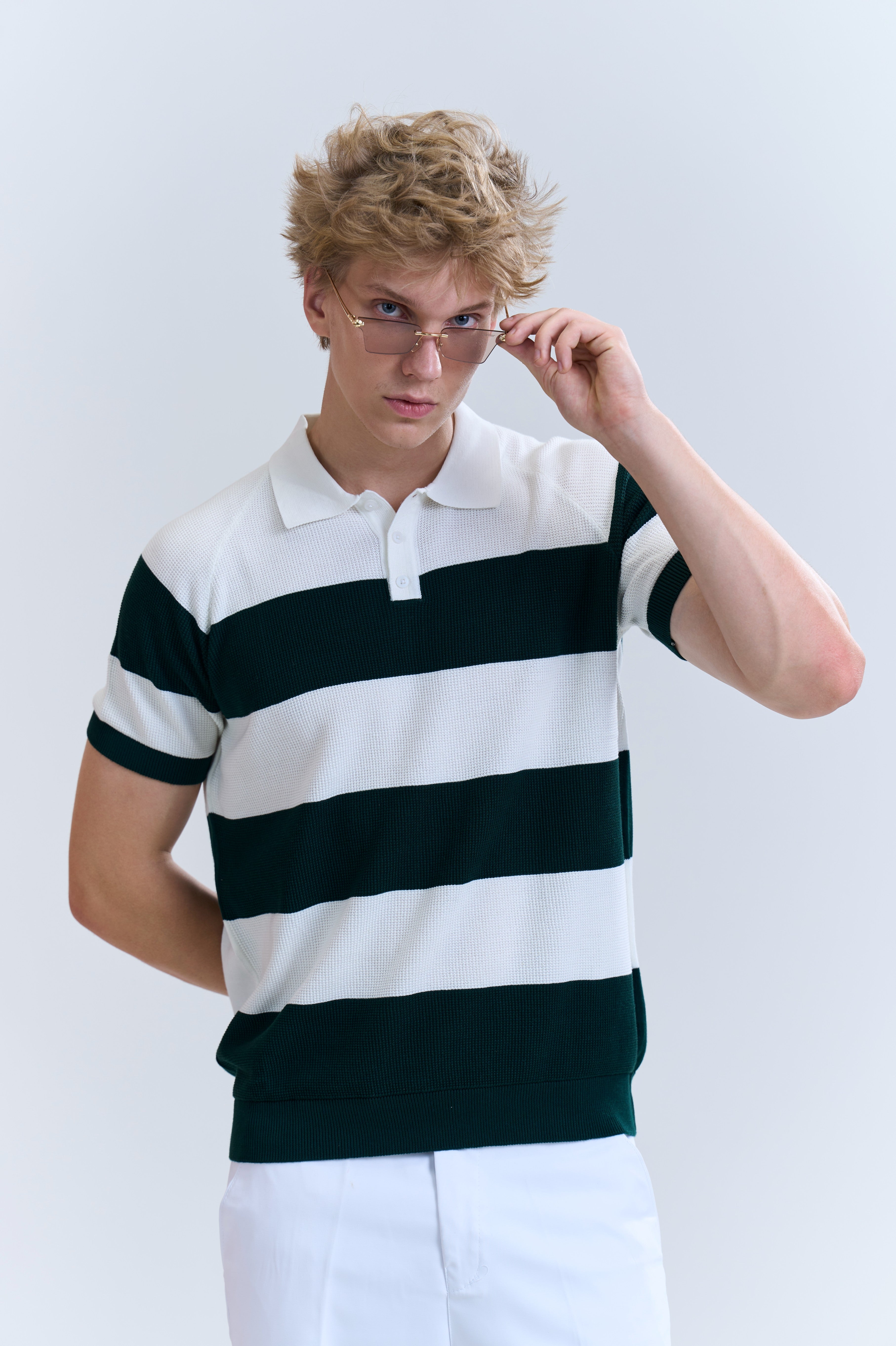Classic Stripe Knit Polo