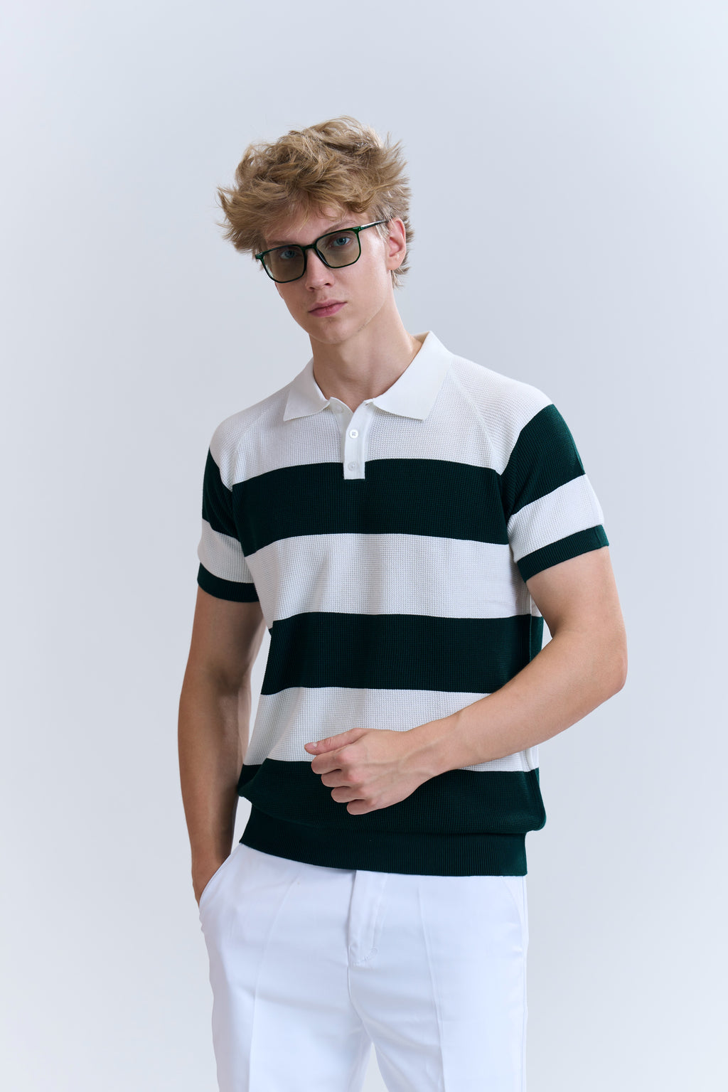 Classic Stripe Knit Polo