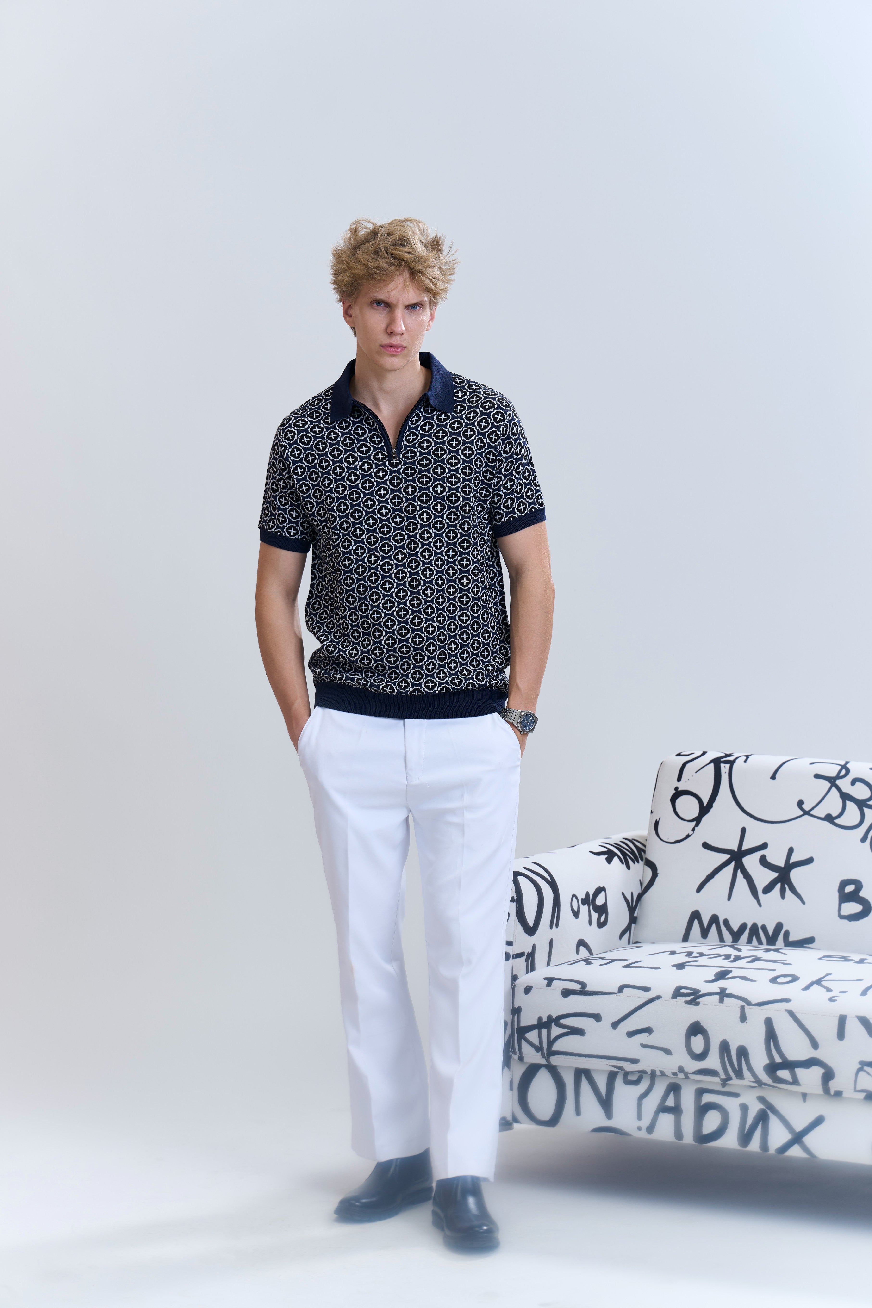 Heritage Jacquard Cotton Polo